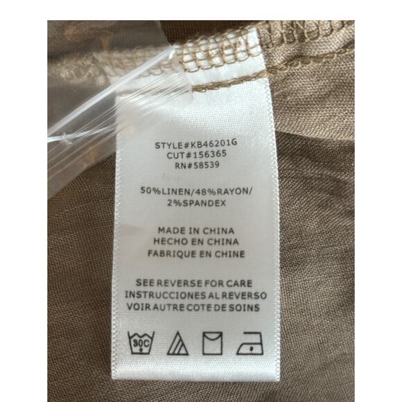 Kut from the Kloth pants Rosalie drawstring linen brown size 2X - Picture 5 of 6